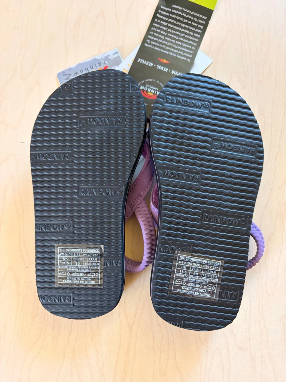 NEW Toddler 9/10 Rainbow Purple Flip Flop Sandals - Stylish Beach Shoes